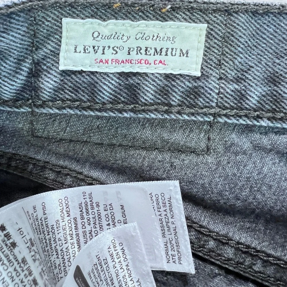 LEVIS PREMIUM 501‎ Grey Wash Button Fly Straight Leg Jeans Mens Size 32x30